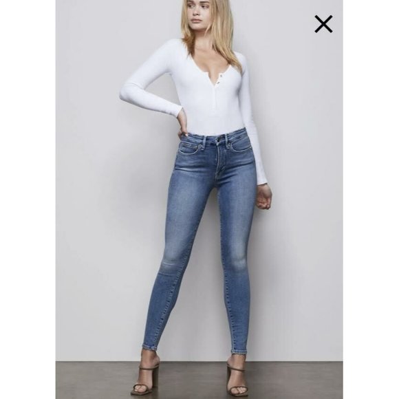 Good American Denim - Good American Denim Skinny Jeans GW873T Blue 627 Stretch Size 16